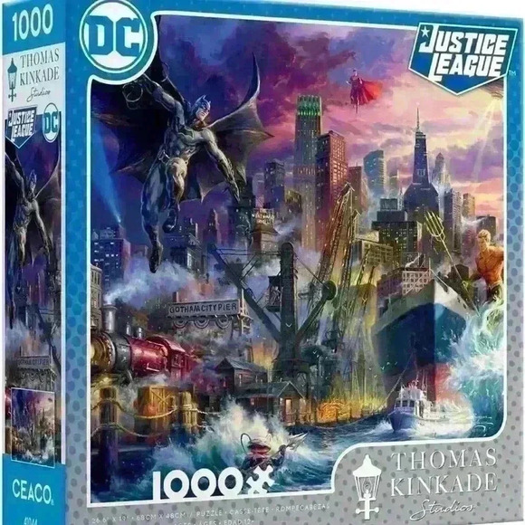 Sealed BNIB Ceaco Thomas Kinkade DC Comics Justice League 1000 Pce Jigsaw Puzzle - Picture 8 of 11